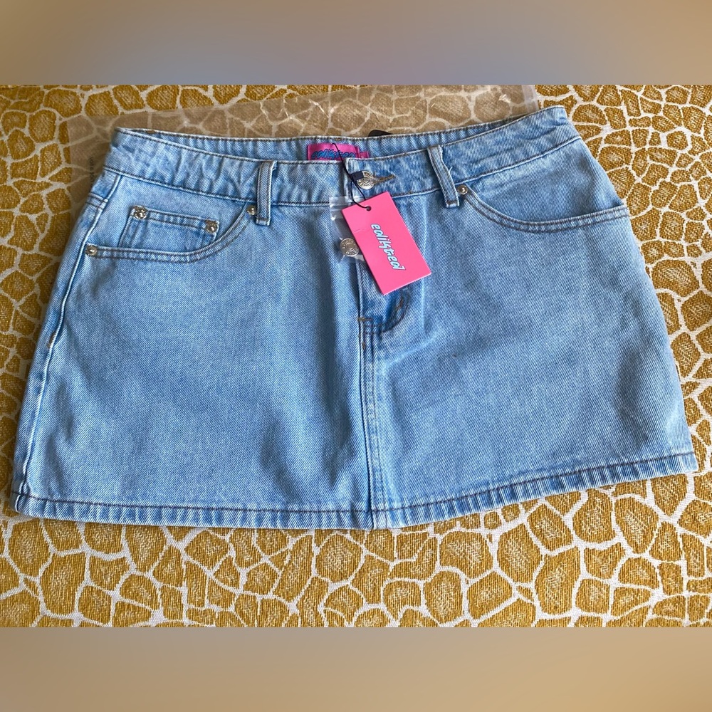 Women’s Edikted Chiara Denim Miscro Mini Skirt